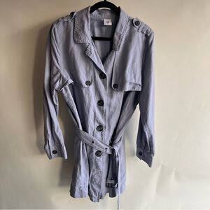 Cabi Short Trenchcoat Jacket Sz Xl Lt Blue Periwinkle EUC Coat